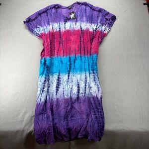 Sakkas Kaftan Dress Womens OS Purple Tie Dye Floral Snakeskin Boho 2006-17
